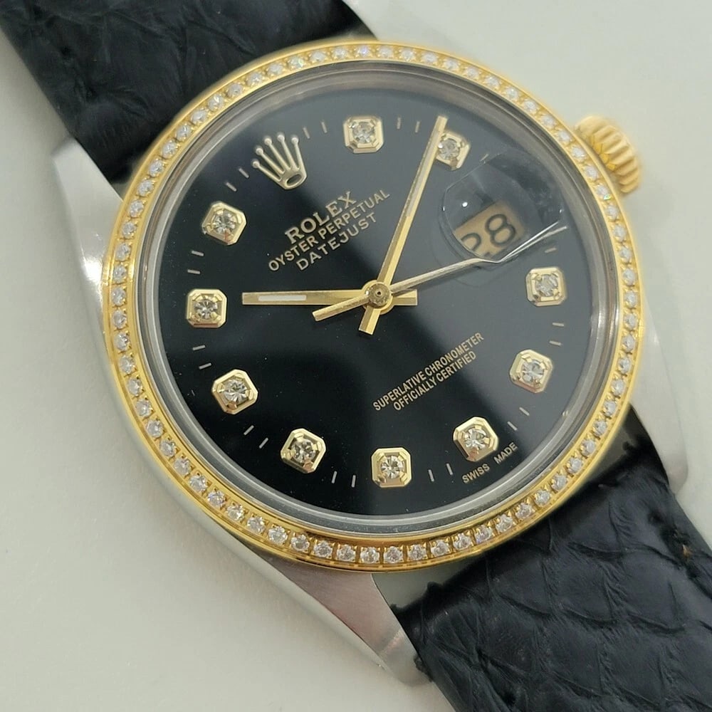 Rolex Oyster 16013 Datejust 36mm 18k SS Mens 1980s Diamond Dial Automatic RA549 - 3