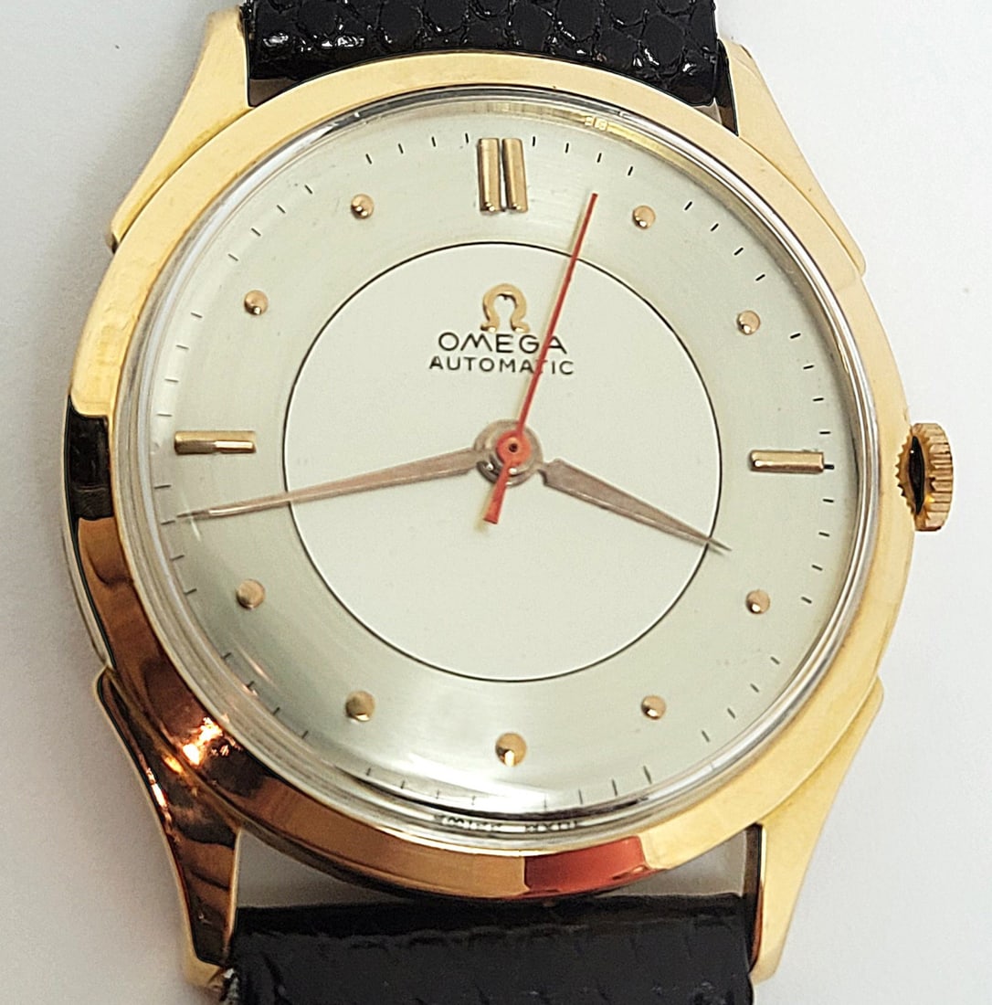 Solid 18k Rose OMEGA Men's AUTOMATIC Watch* Cal 28.10.RA.SC.PC c.1950s* EXLNT - 9