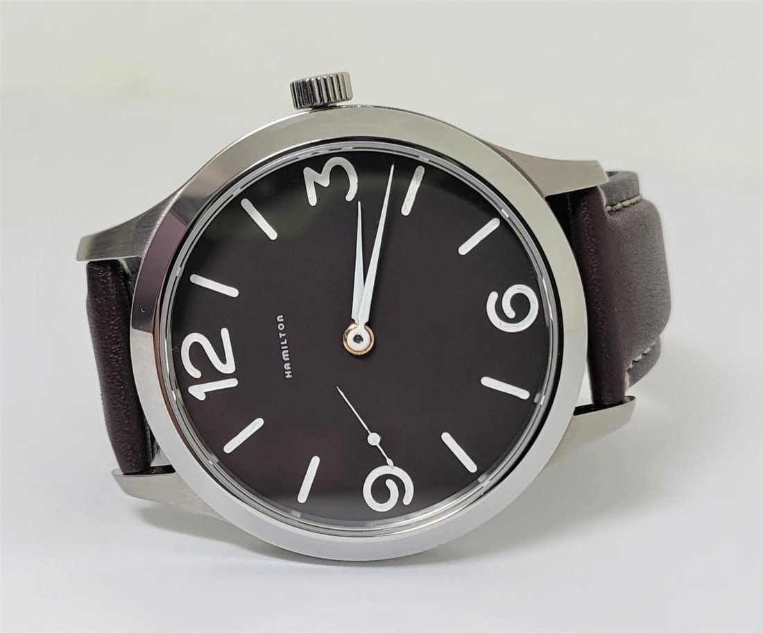 Mens S/Steel High Grade HAMILTON Winding Watch Cal 917 Re-Cased* Chocolate Dial - 4