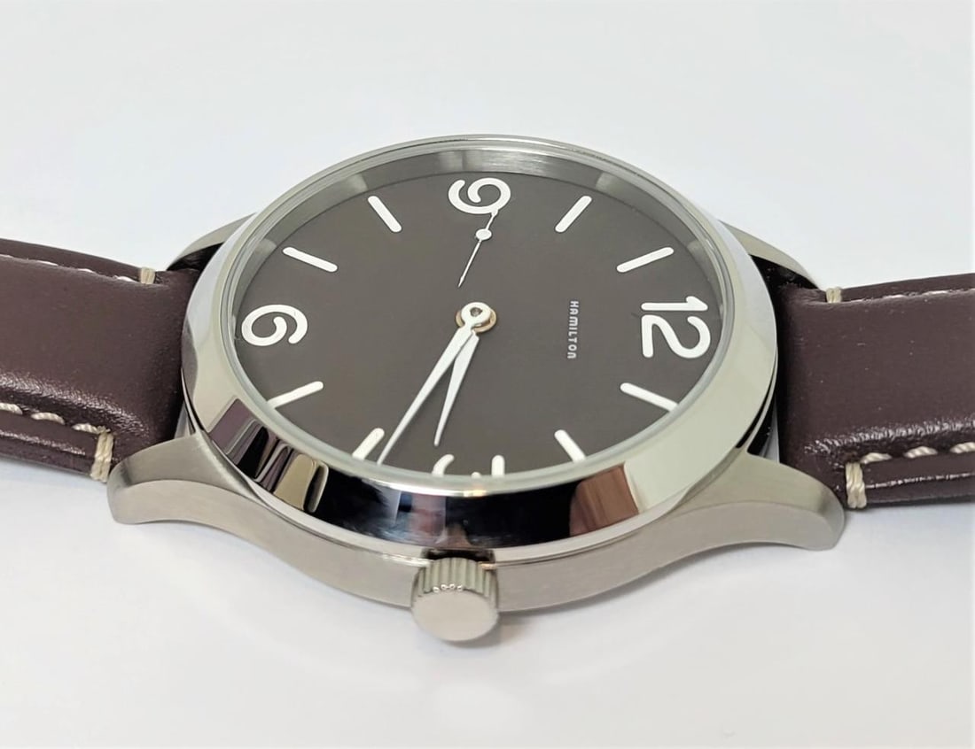 Mens S/Steel High Grade HAMILTON Winding Watch Cal 917 Re-Cased* Chocolate Dial - 5