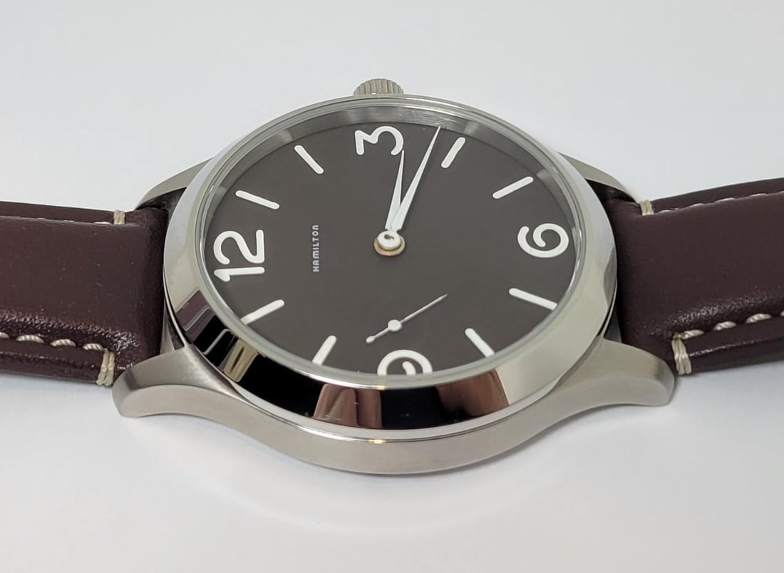 Mens S/Steel High Grade HAMILTON Winding Watch Cal 917 Re-Cased* Chocolate Dial - 7