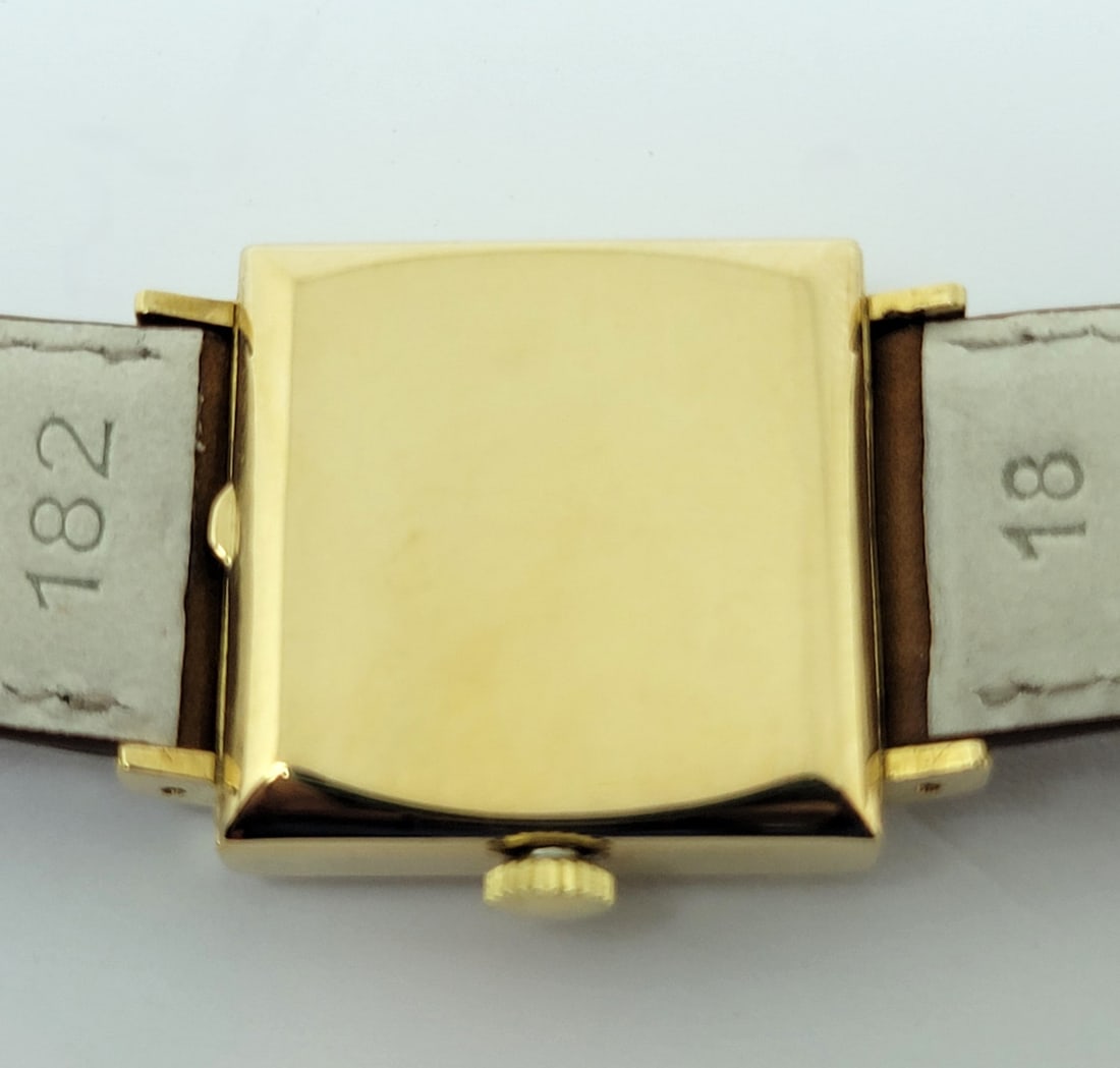 Vintage 18k Gold ROLEX Men's Square Winding Watch c.1954 SERVICED VERY RARE - 8