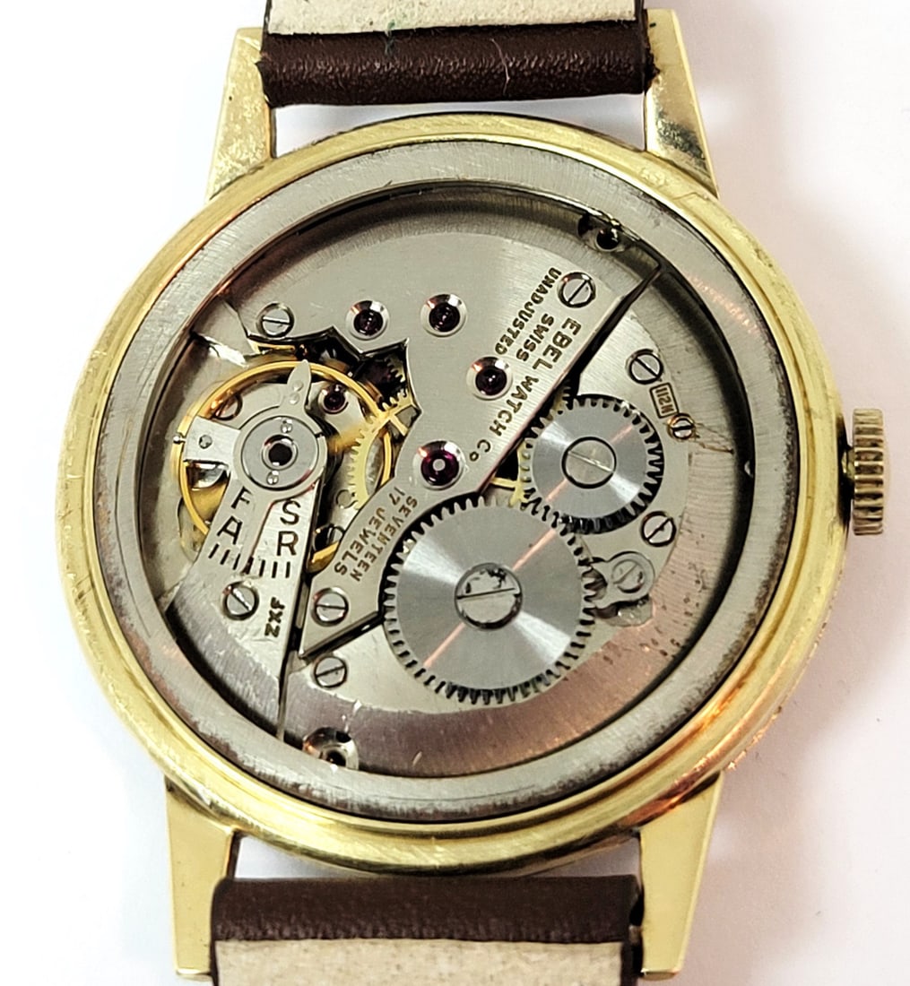 Vintage Unisex 14k Gold EBEL Winding Watch 1950s Cal 112N Ref 16002 EXLNT RARE - 9