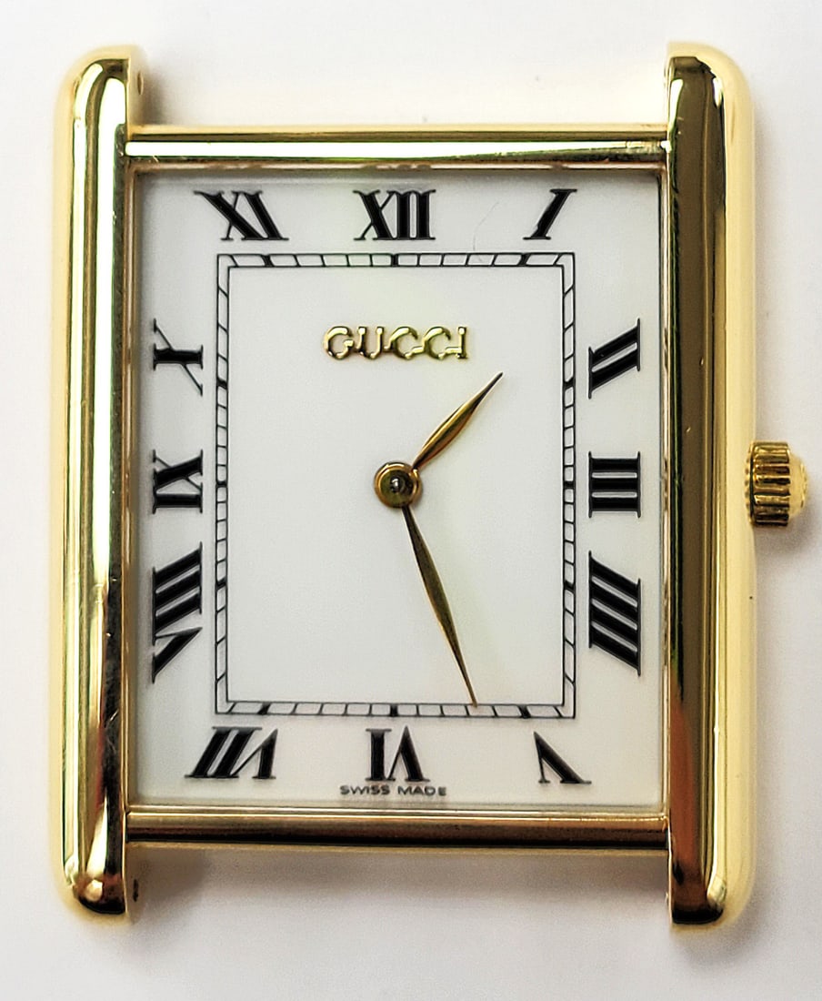 Solid 18k GUCCI TANK Unisex Watch 28 mm Ref 710 M* EXLNT - 12