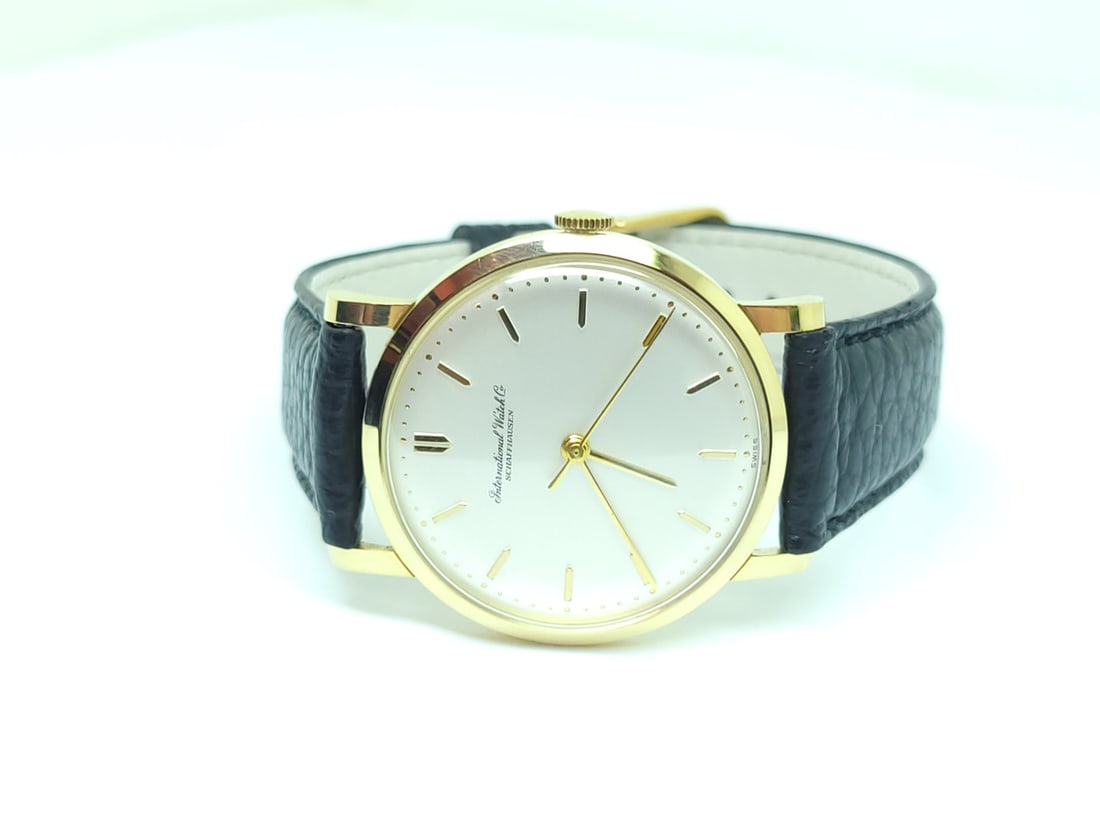 Vintage 18k IWC SHAFFHAUSEN Winding Watch 1960s Cal C402 R1405 EXLNT* SERVICED! - 3