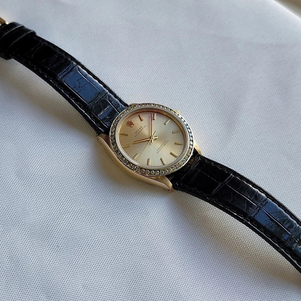 Rolex Zephyr Ref 1029 18k Solid Gold 1970s Mens Automatic w Diamond Bezel RA698 - 8