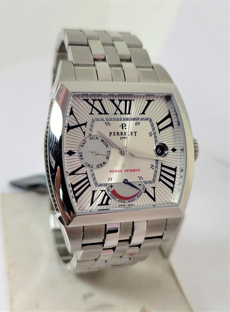 New Mens S/Steel PERRELET Power Reserve Automatic Watch 50m A1021B - 6