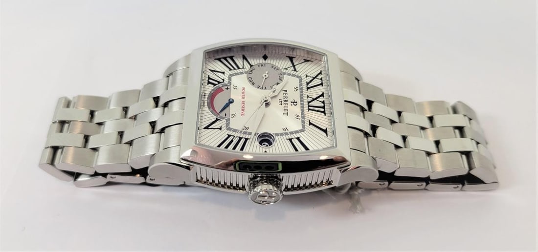 New Mens S/Steel PERRELET Power Reserve Automatic Watch 50m A1021B - 9