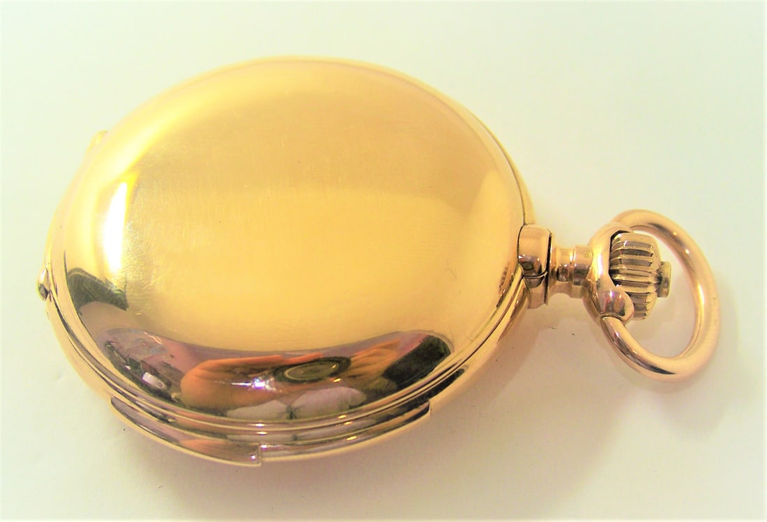 Antique 14K Minute Repeater MOON PHASE Chronograph Triple Calendar Pocket Watch - 13