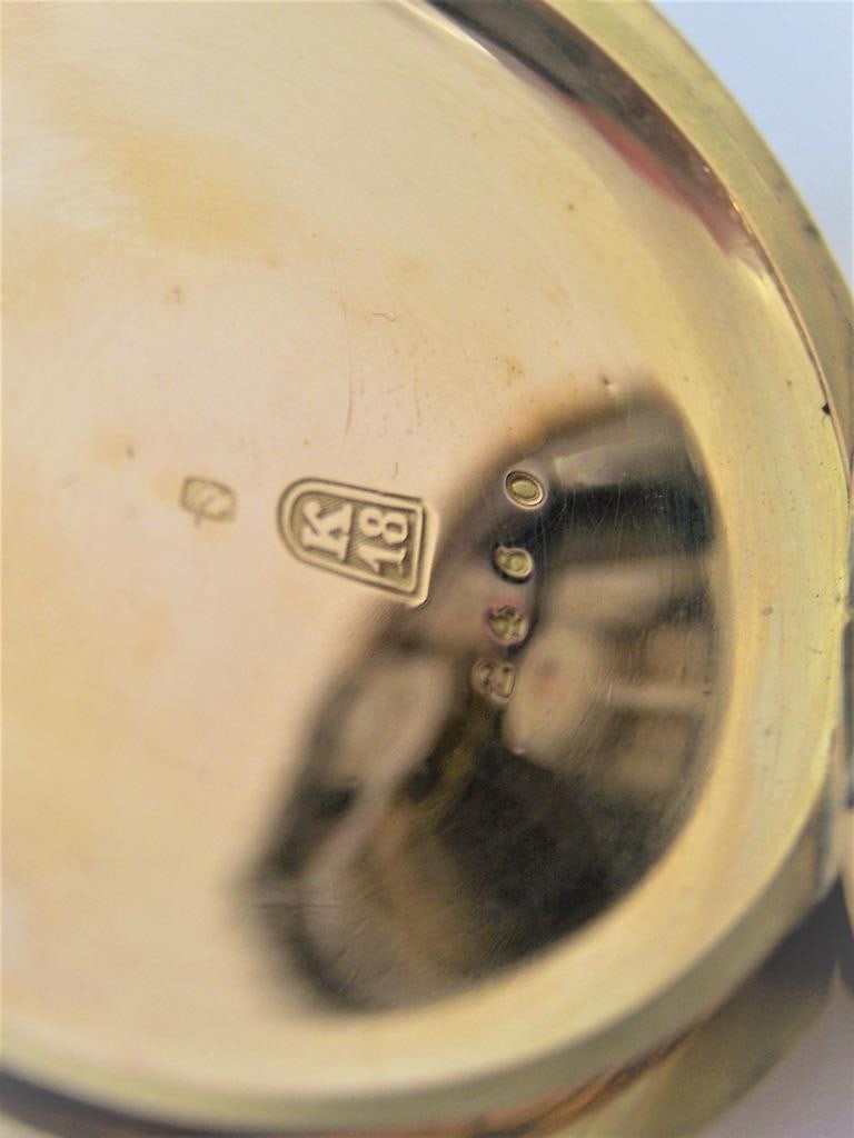 Antique 18K HENRI HUGUENIN Minute Repeater Split Second Chronograph Pocket watch - 7