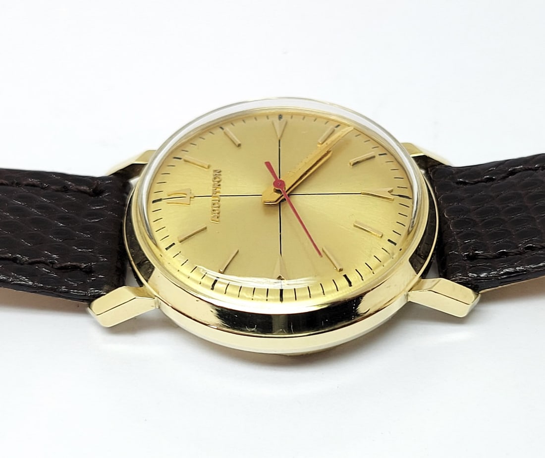 Vintage Mens Solid 14k BULOVA ACCUTRON Date Watch c.1964* EXLNT* Great Runner - 8