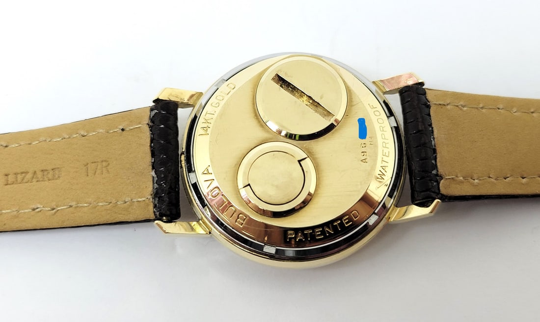 Vintage Mens Solid 14k BULOVA ACCUTRON Date Watch c.1964* EXLNT* Great Runner - 9