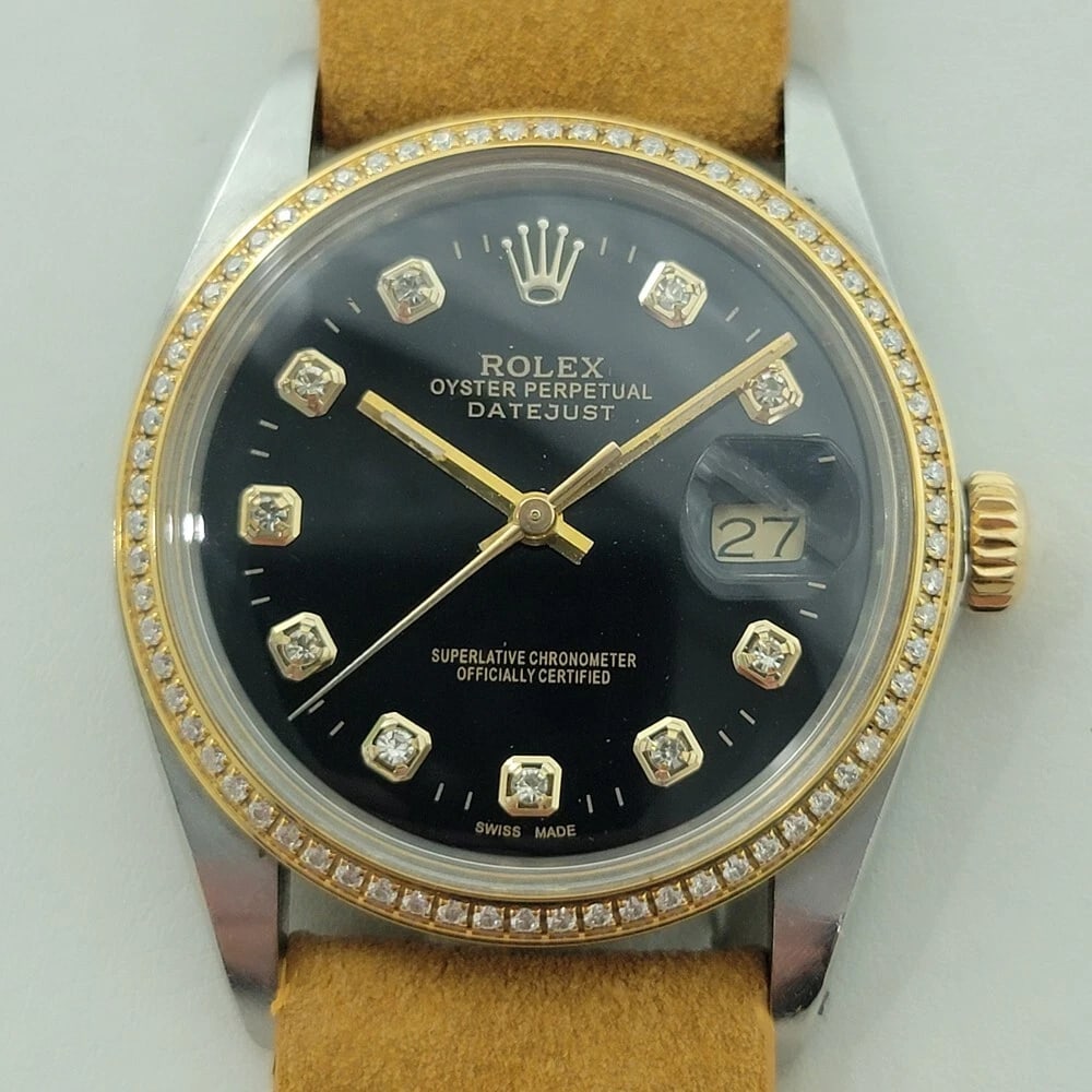 Rolex Oyster 16013 Datejust 36mm 18k SS Mens 1980s Diamond Set Automatic RA548B - 4