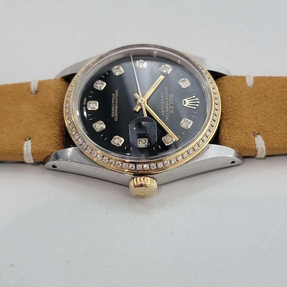 Rolex Oyster 16013 Datejust 36mm 18k SS Mens 1980s Diamond Set Automatic RA548B - 5