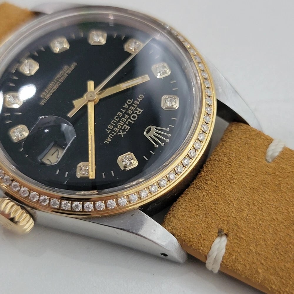 Rolex Oyster 16013 Datejust 36mm 18k SS Mens 1980s Diamond Set Automatic RA548B - 6