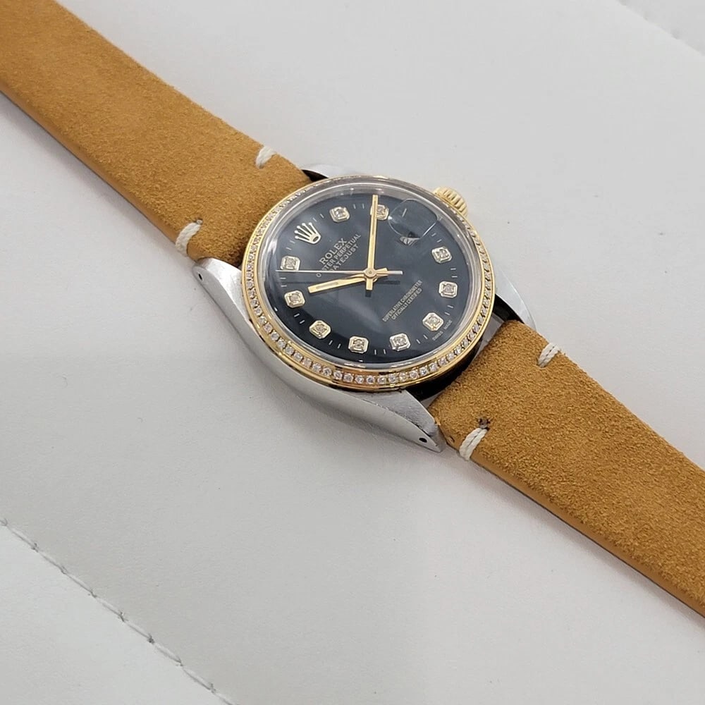 Rolex Oyster 16013 Datejust 36mm 18k SS Mens 1980s Diamond Set Automatic RA548B - 7