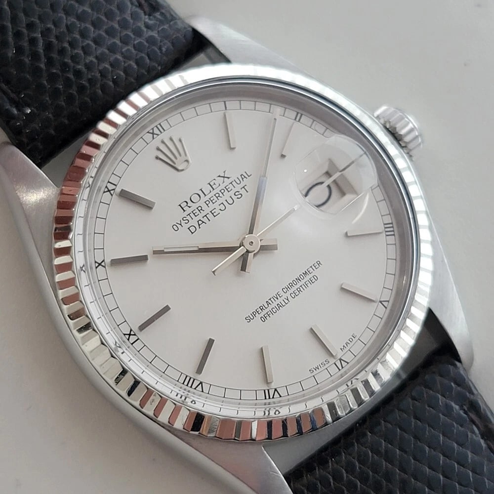 Mens Rolex Oyster Datejust 16014 1970s 36mm 18k White Gold SS Automatic RA520B - 3