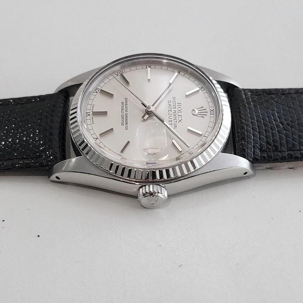 Mens Rolex Oyster Datejust 16014 1970s 36mm 18k White Gold SS Automatic RA520B - 5