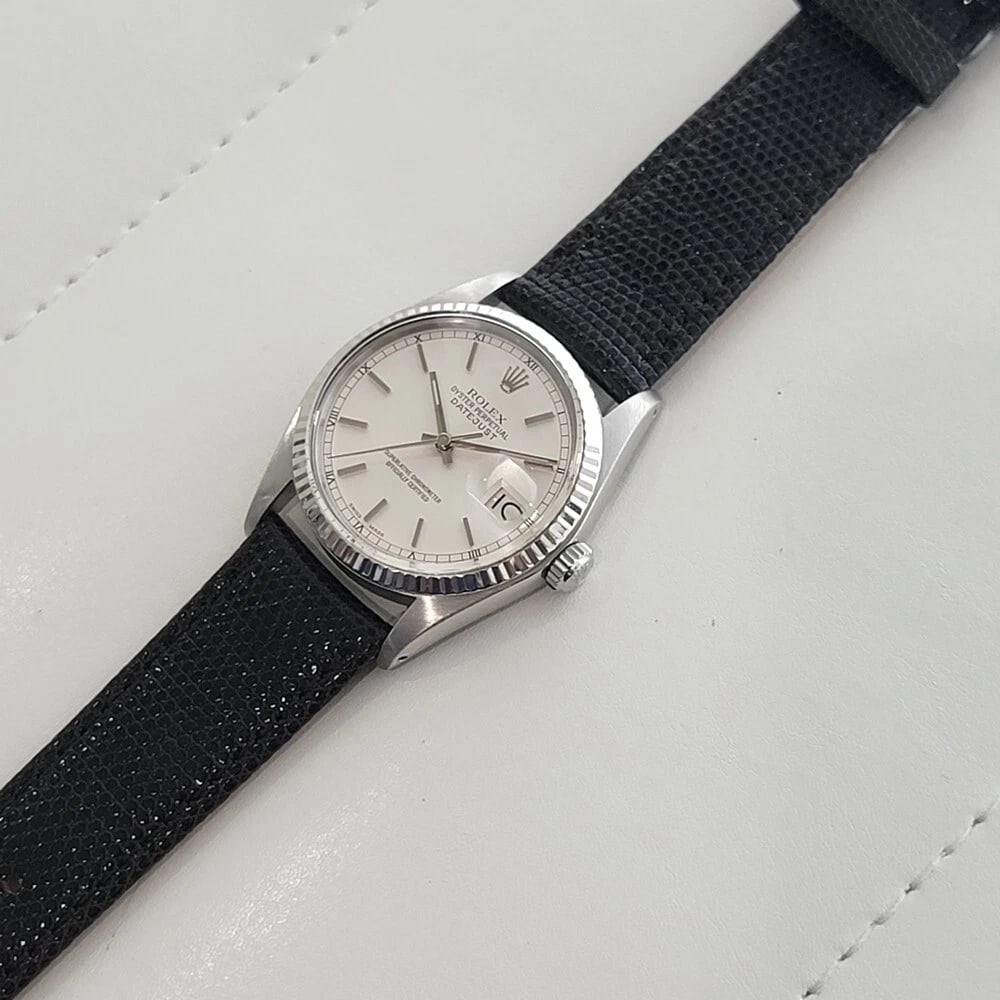 Mens Rolex Oyster Datejust 16014 1970s 36mm 18k White Gold SS Automatic RA520B - 7