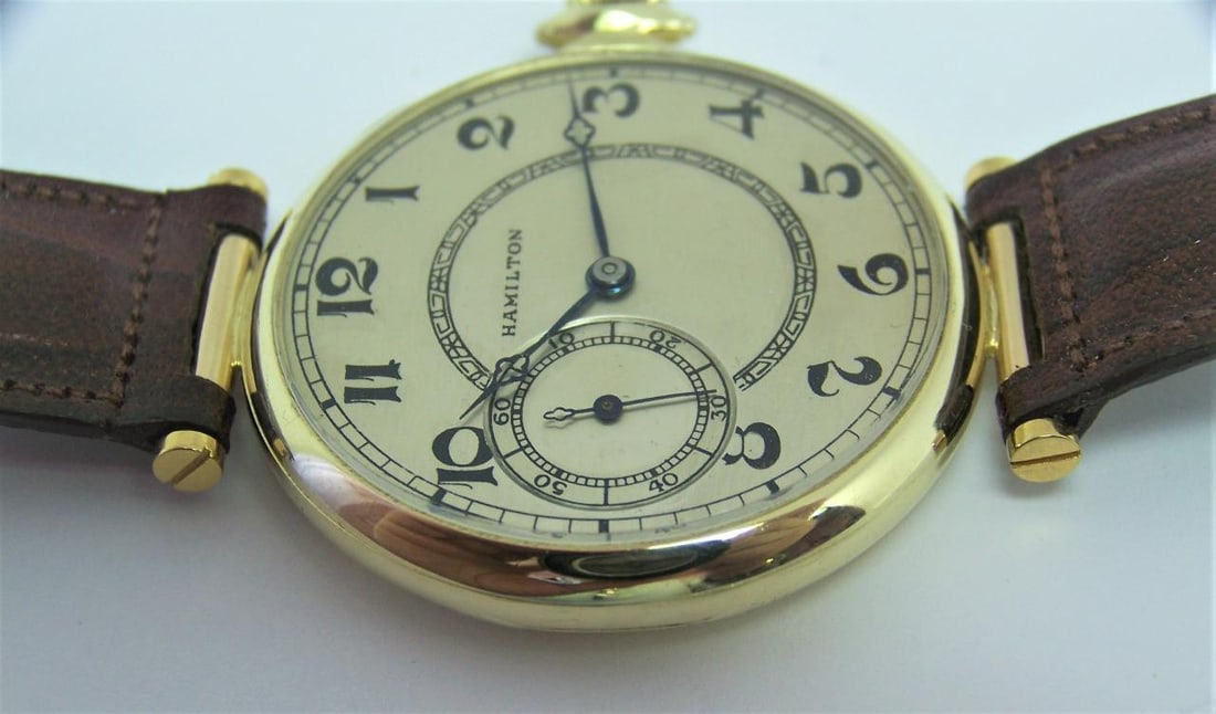Vintage 14K HAMILTON Pocket Watch Transferred to Wrist Watch CAl 912* Serviced - 13