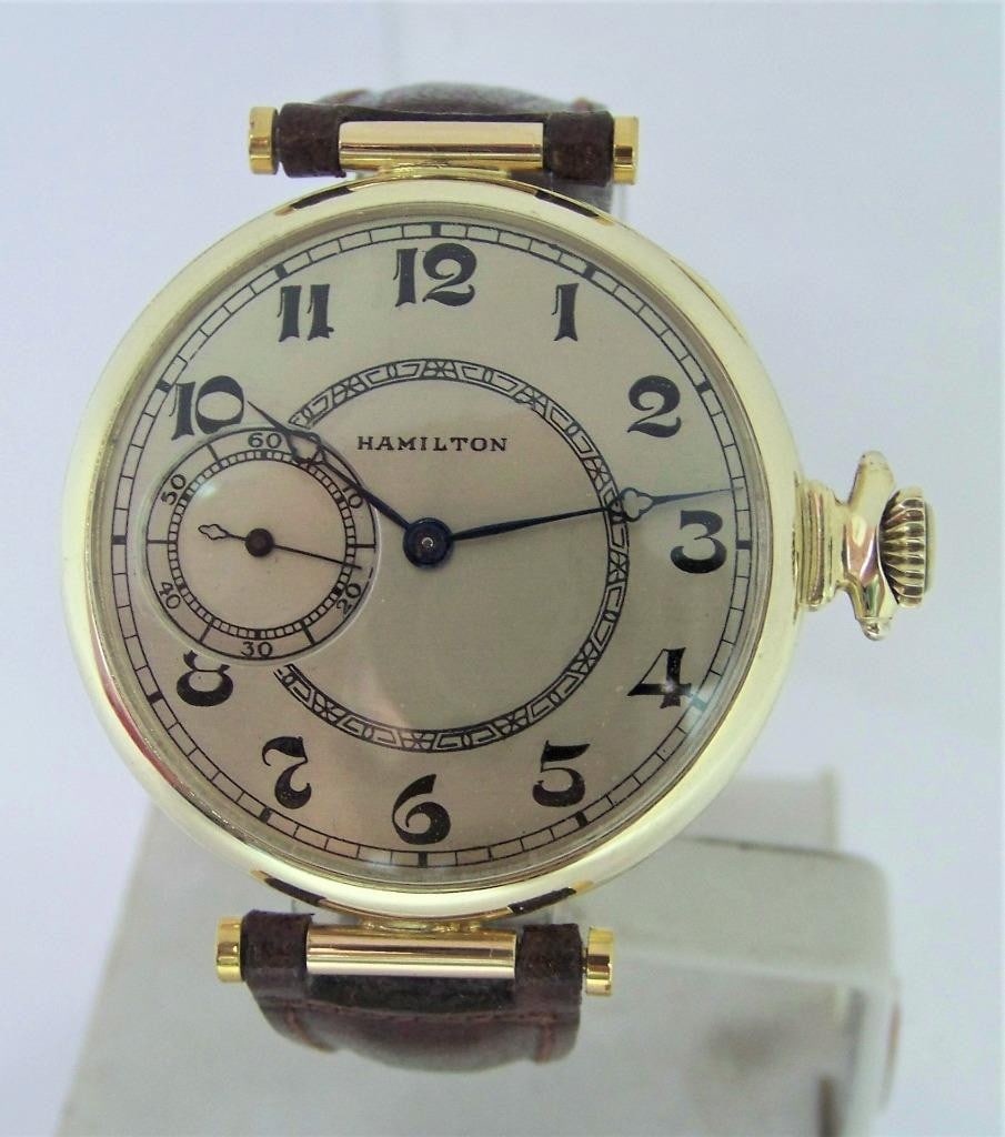 Vintage 14K HAMILTON Pocket Watch Transferred to Wrist Watch CAl 912* Serviced: Vintage Solid 14K HAMILTON Pocket Watch Transferred to Wrist Watch Cal 912* Serviced ​ This Men’s Hamilton watch is Swiss made Great present for vintage watch collectors & enthusiasts! * S
