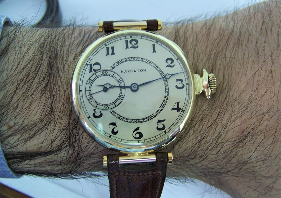 Vintage 14K HAMILTON Pocket Watch Transferred to Wrist Watch CAl 912* Serviced - 7