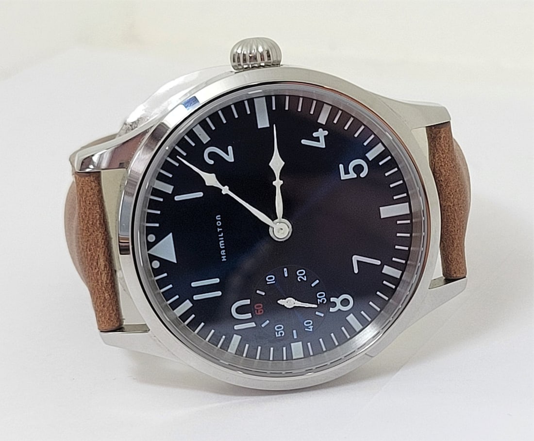 Mens S/Steel High Grade HAMILTON Winding Watch Cal 917 Re-Cased* Navy Dial - 3