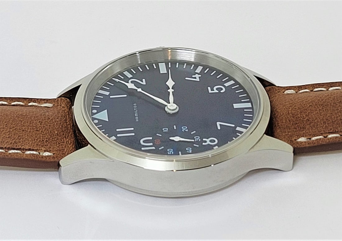 Mens S/Steel High Grade HAMILTON Winding Watch Cal 917 Re-Cased* Navy Dial - 7