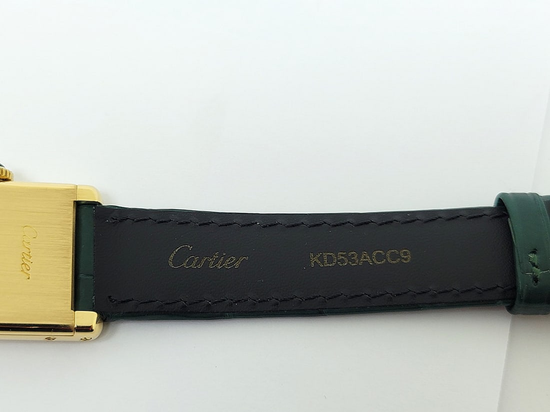 Solid 18k CARTIER PARIS TANK Ladies Winding Watch 20.5 mm EXLNT* Original Band - 10