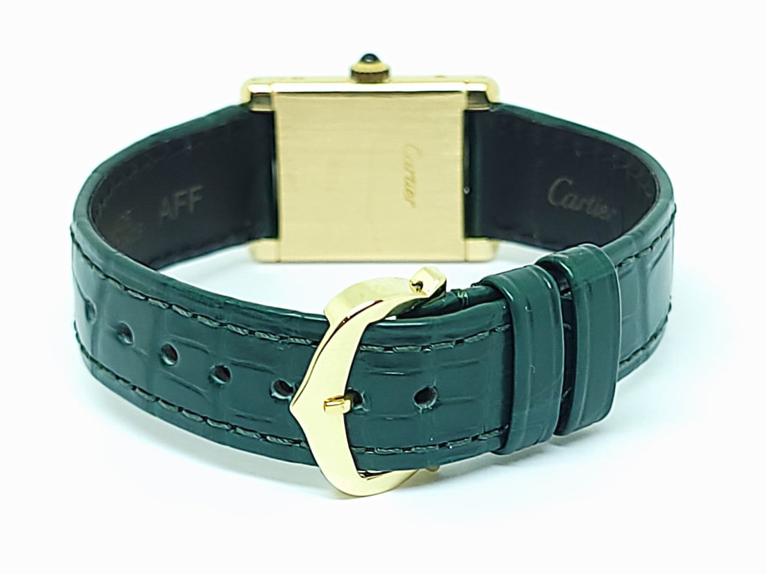 Solid 18k CARTIER PARIS TANK Ladies Winding Watch 20.5 mm EXLNT* Original Band - 3