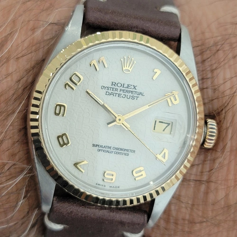 Rolex Oyster Datejust 16013 Mens 36mm 18k SS Computer Dial 1980s Automatic RA617 - 13