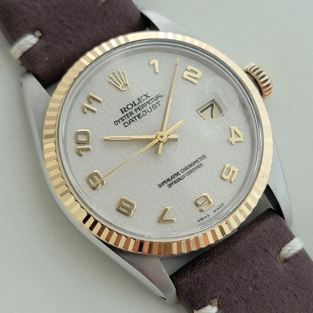 Rolex Oyster Datejust 16013 Mens 36mm 18k SS Computer Dial 1980s Automatic RA617: Title:Rolex Oyster Datejust 16013 Mens 36mm 18k SS Computer Dial 1980s Automatic RA617 Description:Iconic classic, 18k gold and stainless steel Rolex Oyster Perpetual Datejust Ref.16013 computer dial