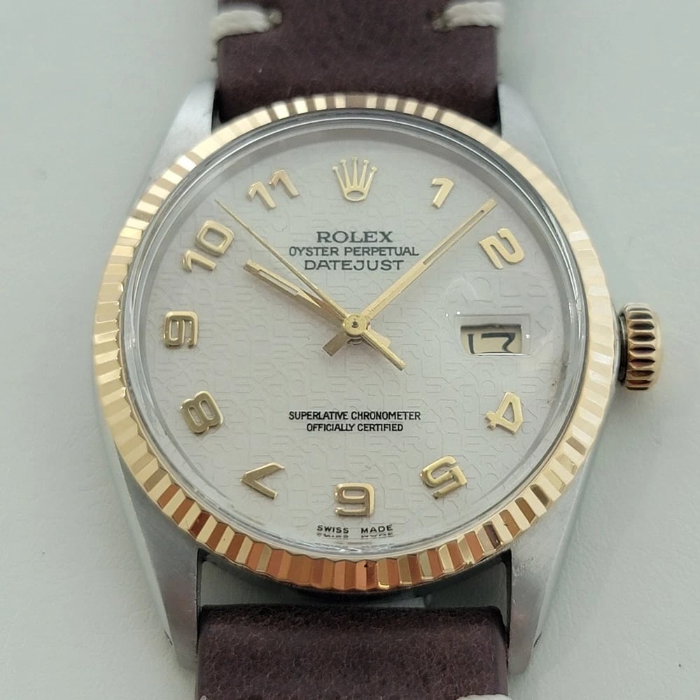 Rolex Oyster Datejust 16013 Mens 36mm 18k SS Computer Dial 1980s Automatic RA617 - 3