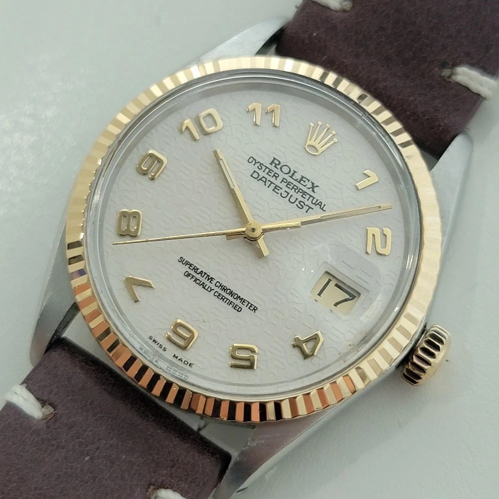 Rolex Oyster Datejust 16013 Mens 36mm 18k SS Computer Dial 1980s Automatic RA617 - 4