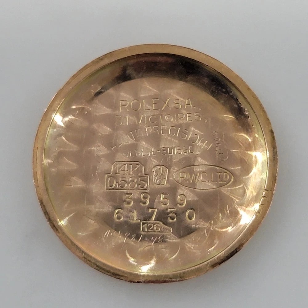 Rolex 14k Solid Rose Gold Pendant Ref 3959 1930s Rare Vintage Luxury RA651 - 13