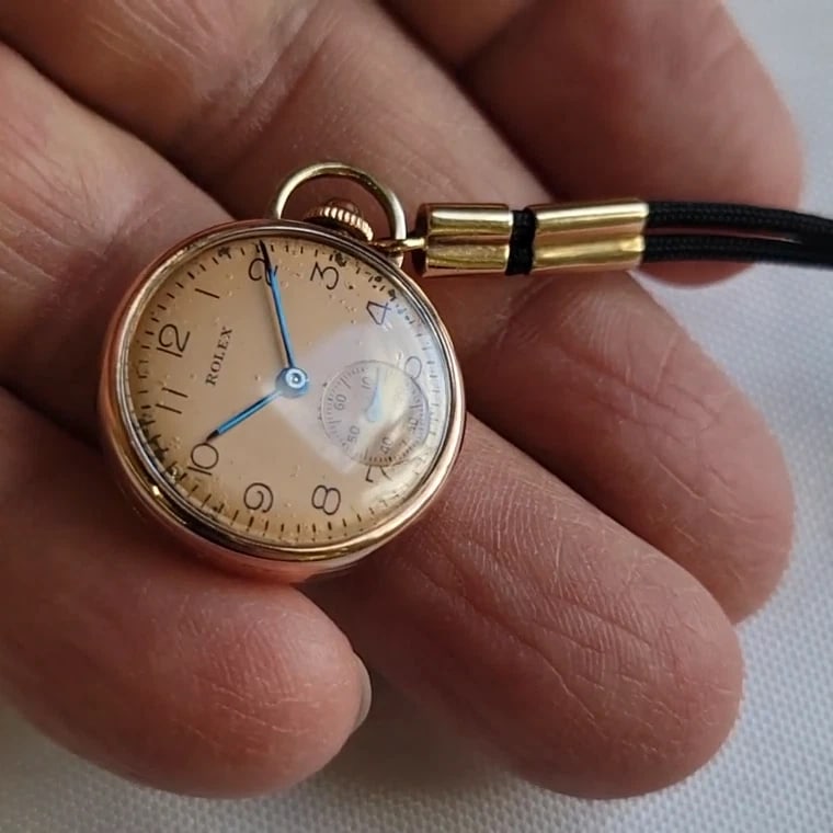 Rolex 14k Solid Rose Gold Pendant Ref 3959 1930s Rare Vintage Luxury RA651 - 2