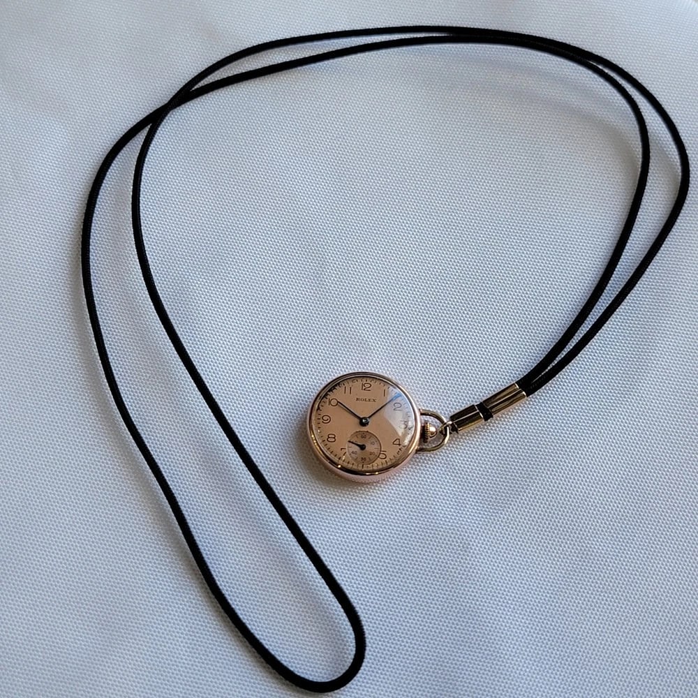 Rolex 14k Solid Rose Gold Pendant Ref 3959 1930s Rare Vintage Luxury RA651 - 5