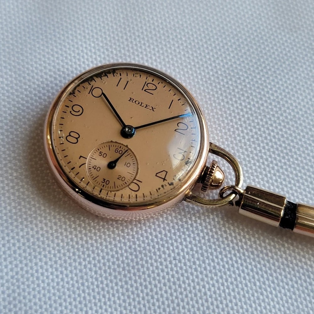 Rolex 14k Solid Rose Gold Pendant Ref 3959 1930s Rare Vintage Luxury RA651 - 6