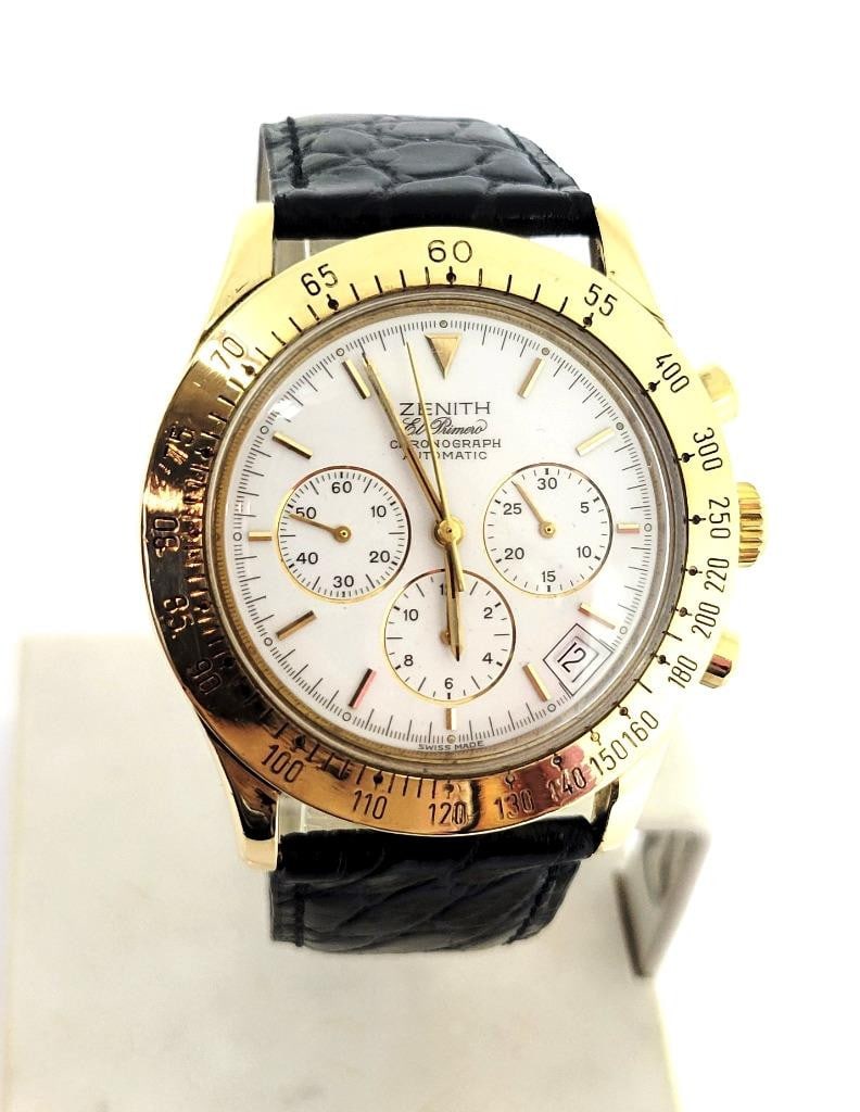 Mens Solid & Heavy 18k ZENITH EL PREMERO Chronograph Watch 06-0050-400* EXLNT - 5