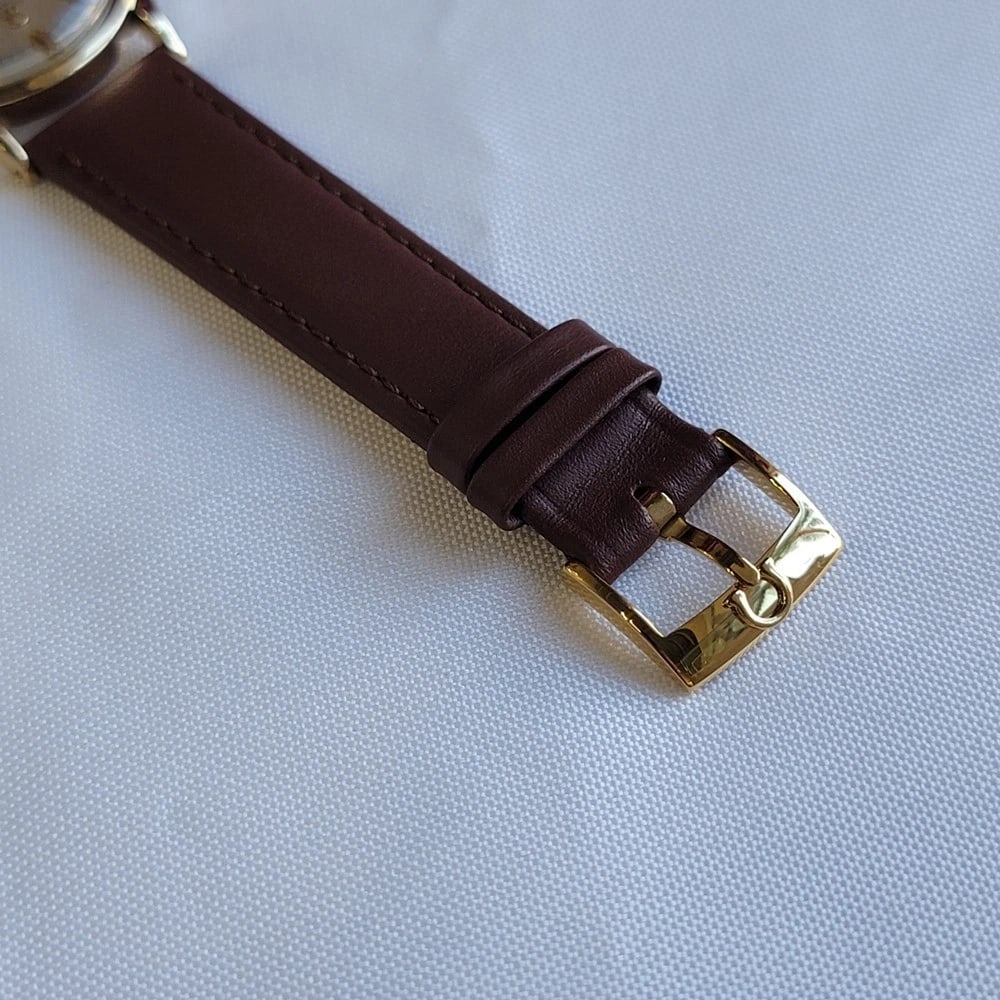 Omega 14k Solid Gold 1940s Mens 33mm Vintage Bumper Automatic RA714 - 9