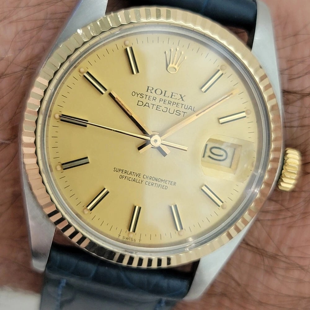 Rolex Oyster Datejust Ref 16013 Mens 36mm 18k SS 1970s Automatic Swiss RA558 - 13