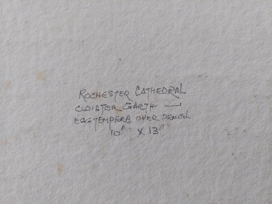 English School; Traditional English Painting Cloister Garth at Rochester Cathedral, Kent, 20th - 17