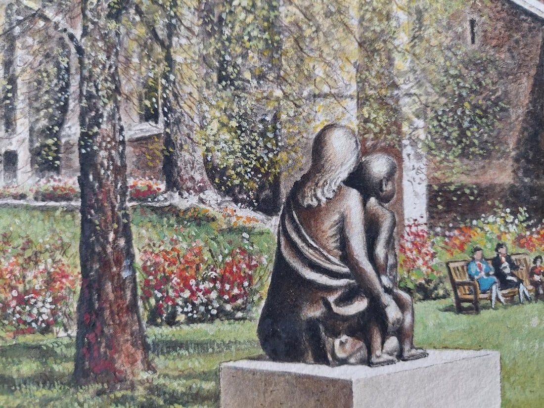 English School; Traditional English Painting Cloister Garth at Rochester Cathedral, Kent, 20th - 9