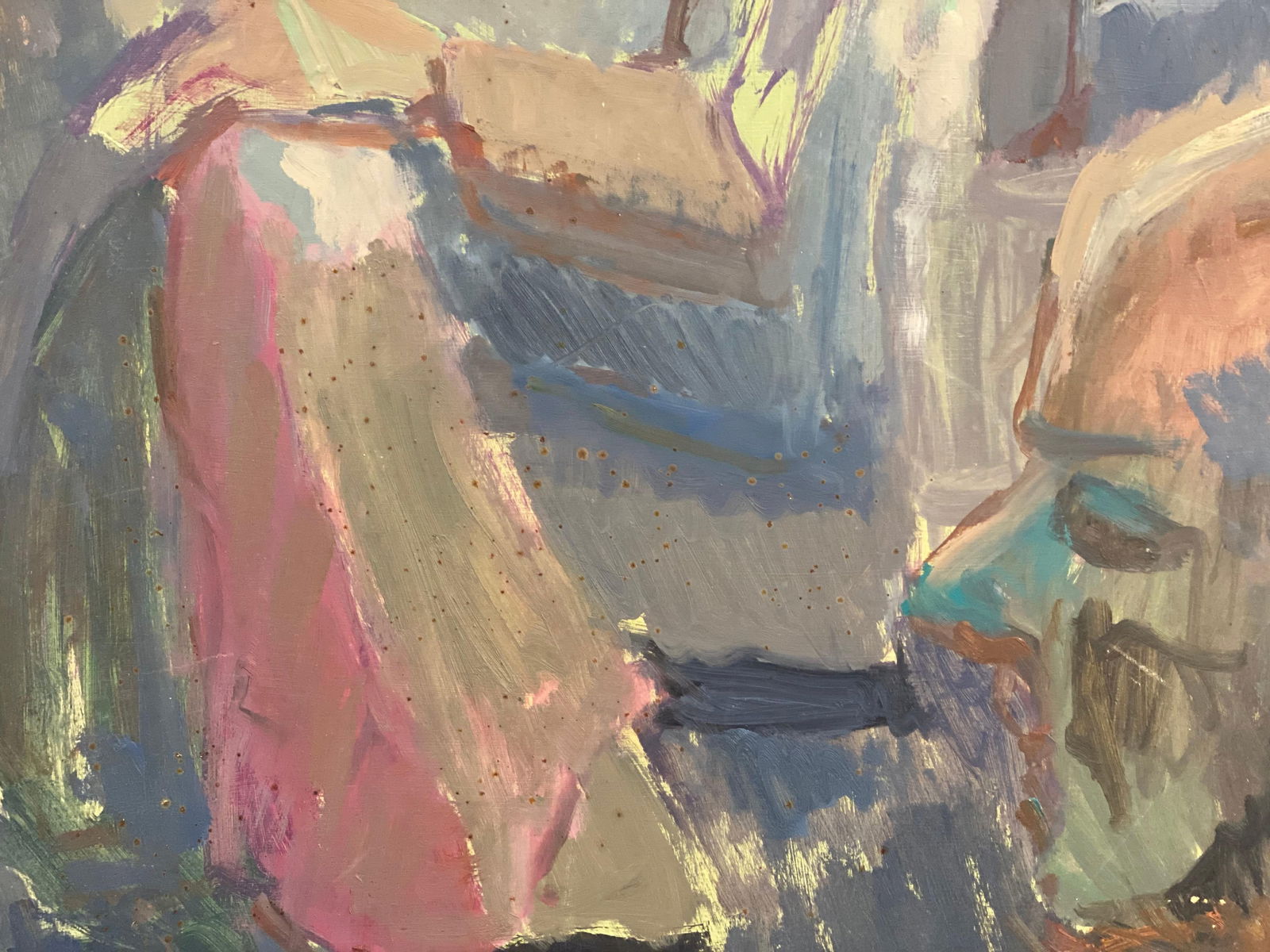 Large 1960's British Portrait of Abstract Male Figure Original Oil Painting, circa 1960s - 5