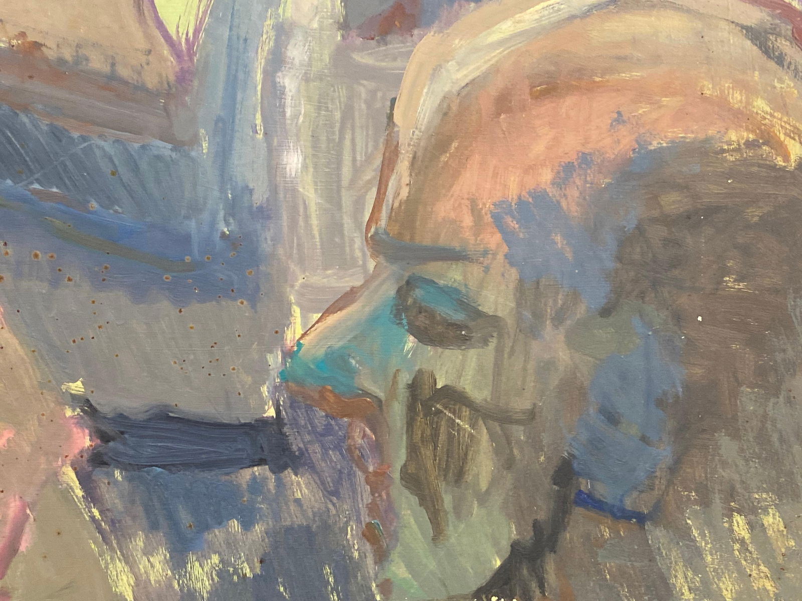 Large 1960's British Portrait of Abstract Male Figure Original Oil Painting, circa 1960s - 6