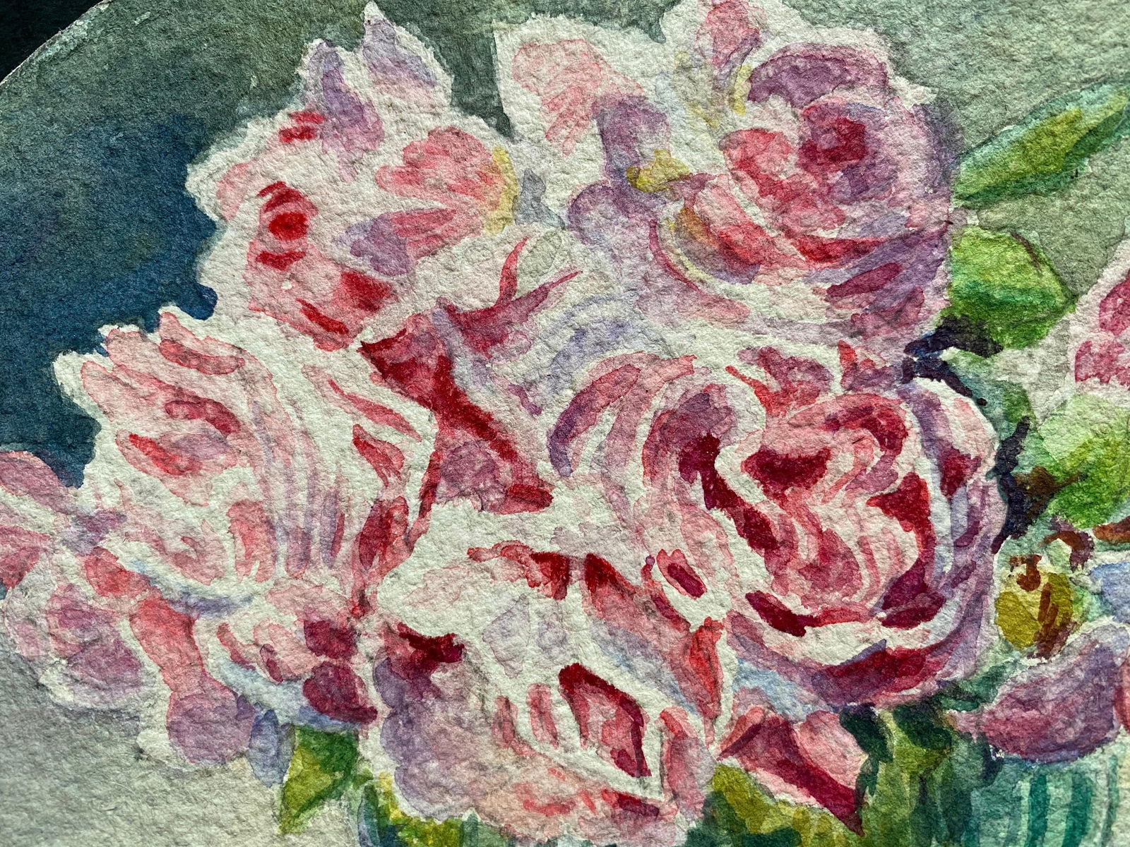 Early 1900's French Impressionist Signed Flower Watercolour by Marie Carreau, circa 1900s - 5