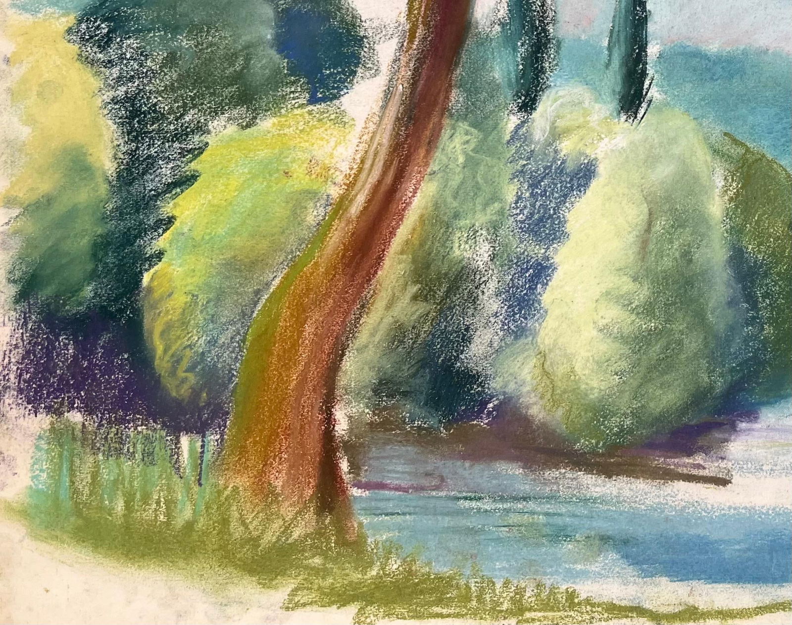 Anne Marie Migette Perard; Mid-20th Century Pastel of the River at Brantôme in France - 7