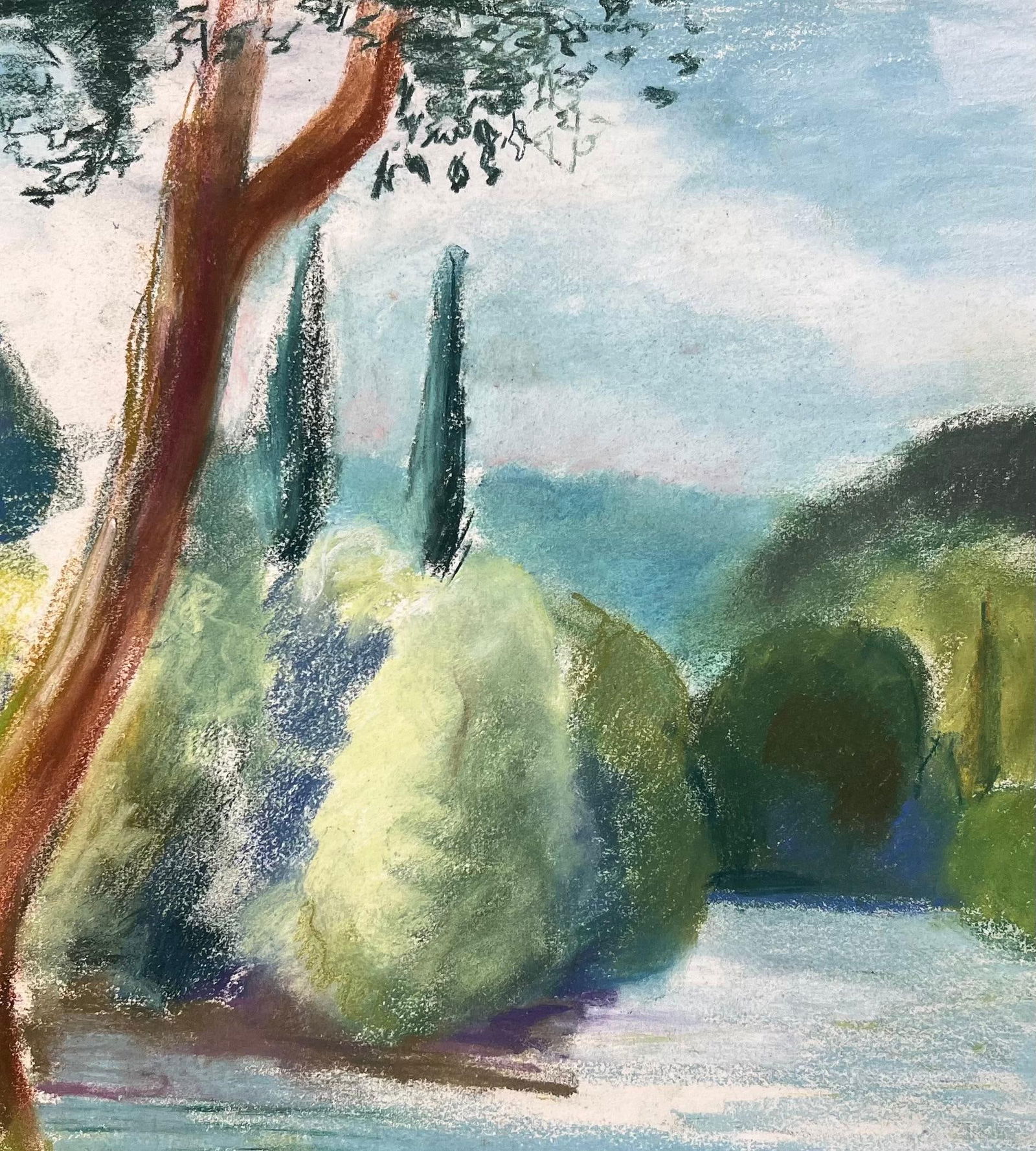 Anne Marie Migette Perard; Mid-20th Century Pastel of the River at Brantôme in France - 2