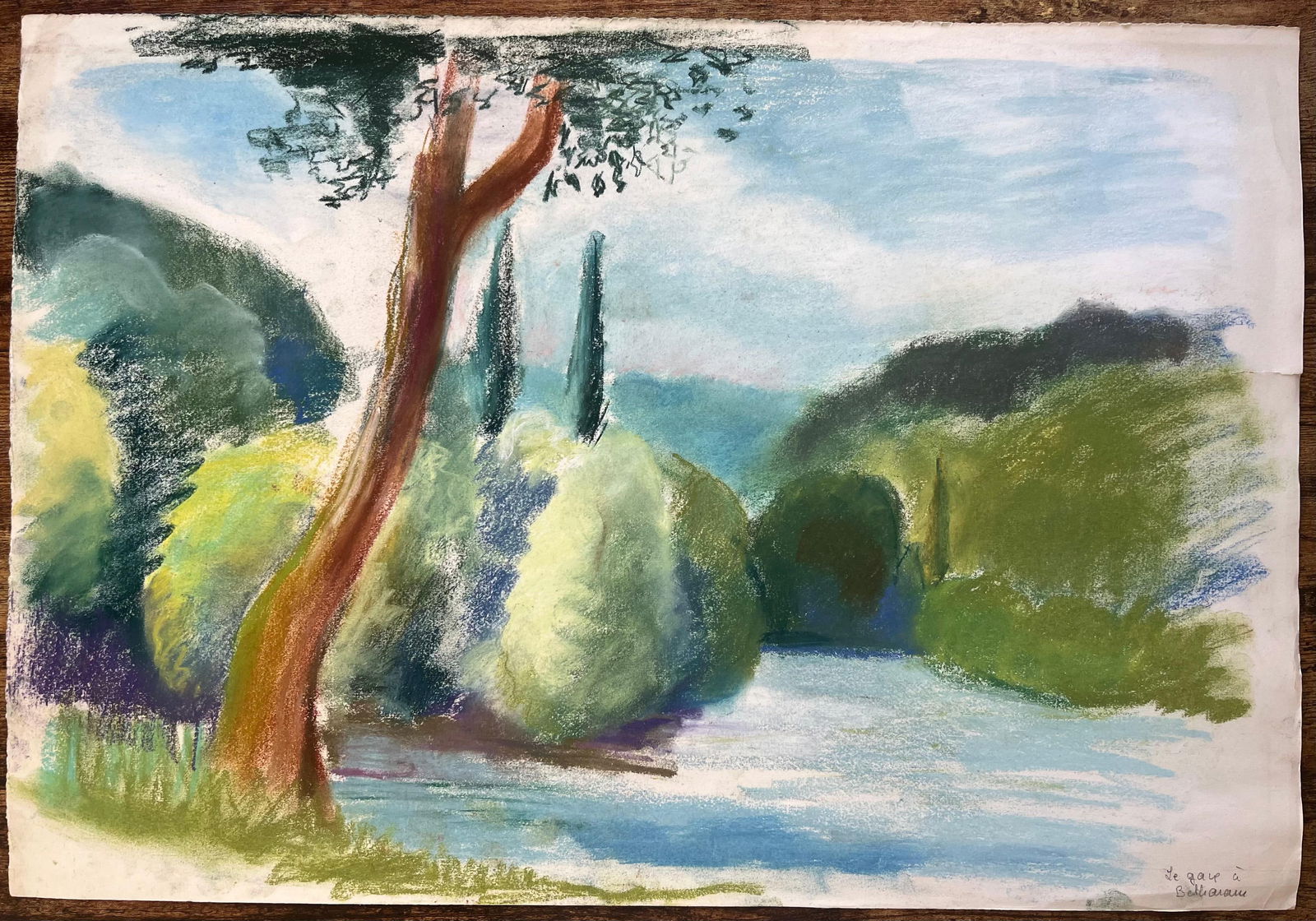 Anne Marie Migette Perard; Mid-20th Century Pastel of the River at Brantôme in France - 5