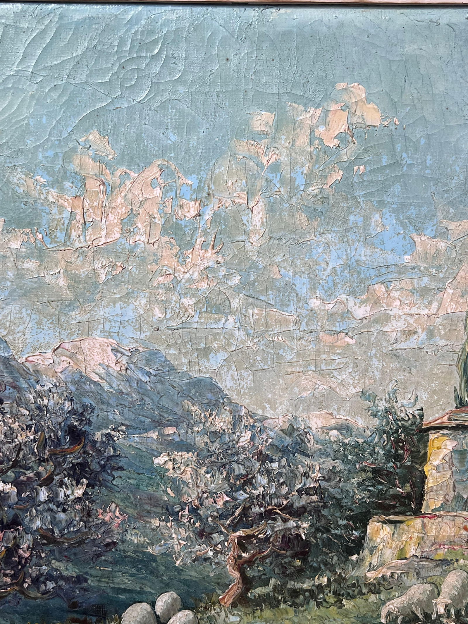 Early 20th Century French School; 1930s French Impressionist Signed Oil Painting Sheep Grazing - 9